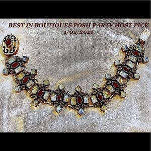 HP💕Nicky Butler Moonstone Garnet 247TCW Bracelet